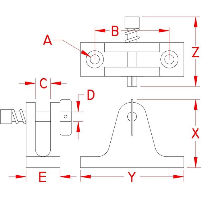 316 Stainless Steel 90 Degree Removable Pin Deck Hinges - Image 2