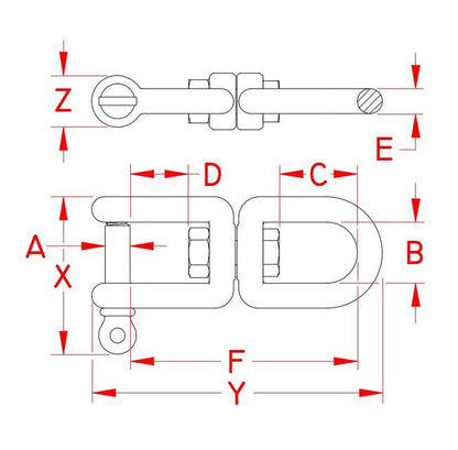316 Stainless Steel Eye & Jaw Swivel - Marine & Industrial Grade - Image 2