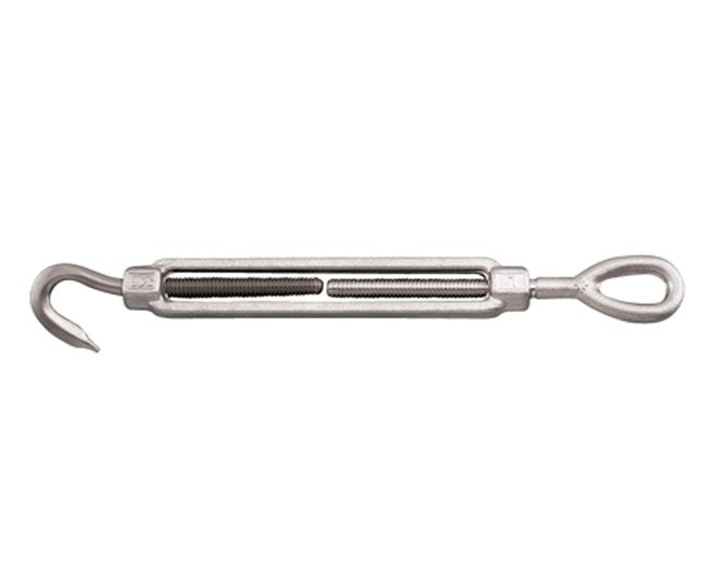 Heavy-Duty Stainless Steel Turnbuckle - 316 Grade, Forged Hook and Eye - Image 1