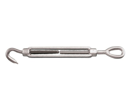 Heavy-Duty Stainless Steel Turnbuckle - 316 Grade, Forged Hook and Eye - Image 1