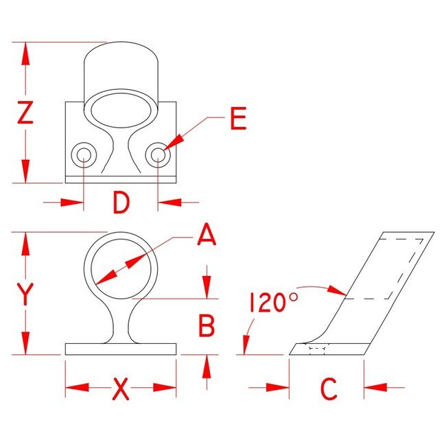 316 Stainless Steel Forward End Rail for Boats - Image 2