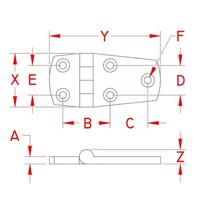 Suncor Heavy Duty Unequal Door Hinge, Stainless Steel, Grade 316 - Image 2