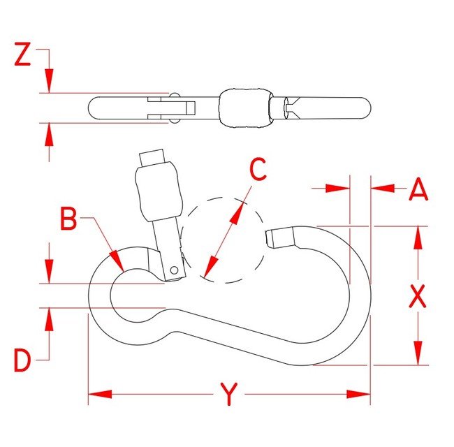 Stainless Steel Open Out Slide Lock Clip - Image 2
