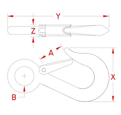 316 Stainless Steel Eye Hook with Safety Latch - Suncor - Image 2
