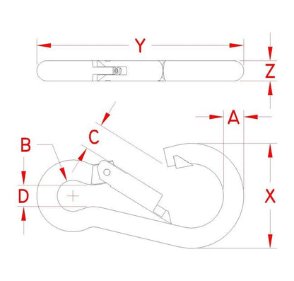 Durable Grade 316 Stainless Steel Spring Clip - Image 2