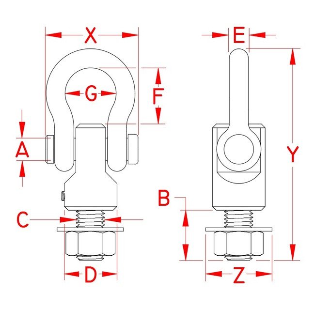 Suncor Stainless Steel Hoist Assembly - 5/8 in - Image 2