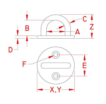 Stainless Steel Round Pad Eye - 1-5/8 in - Image 2