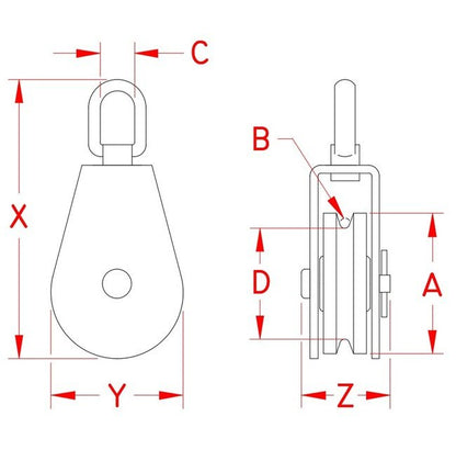 Stainless Steel Swivel Block with Wire Rope Sheave - Image 2