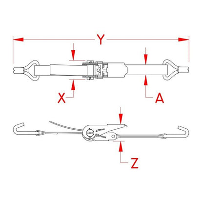 Stainless Steel Ratchet Assembly with J Hook - Image 2