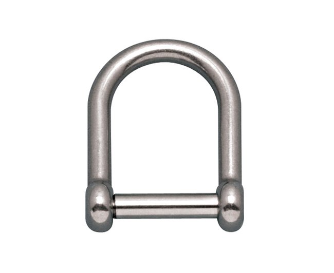 Stainless Steel Wide D Shackle with No Snag Pin - 316 Grade - Image 1
