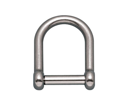 Stainless Steel Wide D Shackle with No Snag Pin - 316 Grade - Image 1