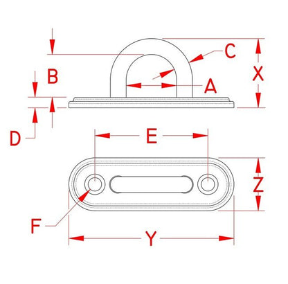 Stainless Steel Oblong Pad Eye - Image 2