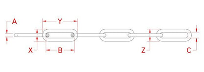 Stainless Steel Long Link Chain - 3/16 in - Image 2