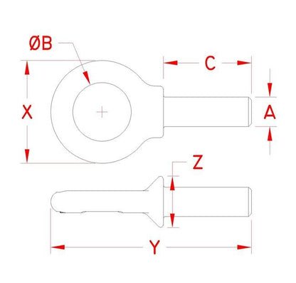 Grade 316-NM Stainless Steel Shoulder Eye Rivet - 1/2 inch - Image 2