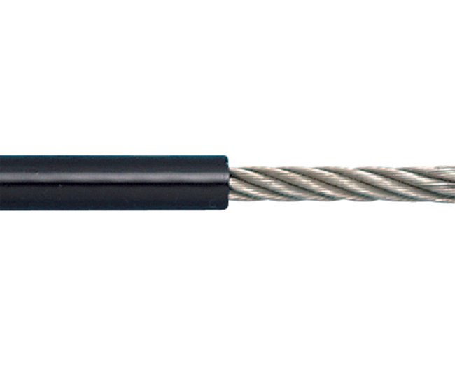 Black PVC Coated Stainless Steel 7x7 Wire Rope - Image 1