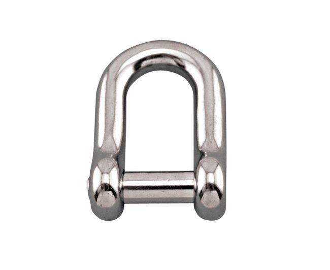 Stainless Steel Straight D Shackle with No Snag Pin - Suncor 316 SS - Image 1