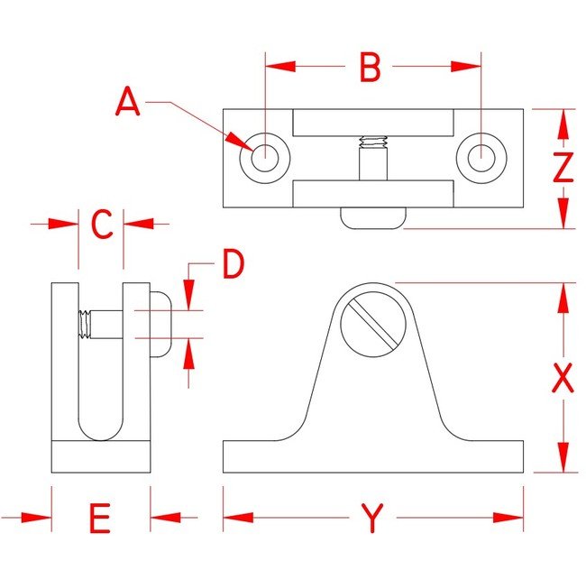 316 Stainless Steel 90 Degree Deck Hinge for Bimini and Dodger Hardware - Image 2