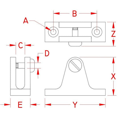 316 Stainless Steel 90 Degree Deck Hinge for Bimini and Dodger Hardware - Image 2