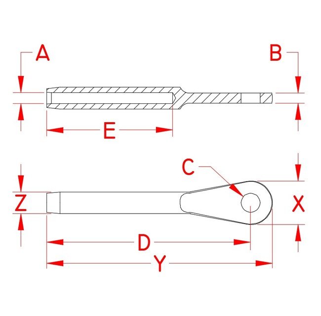 316 Stainless Steel Swage Eye Terminal - Image 2