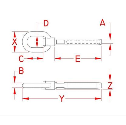 316 Stainless Steel Swivel Gate Eye Terminal - Image 2