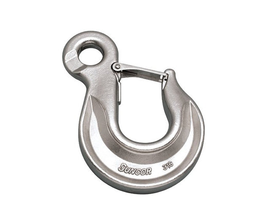 Suncor Large Eye Slip Hook - Stainless Steel 316 Forged Lifting Hook - Image 1