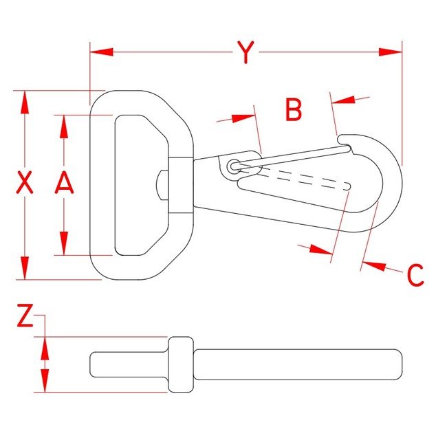 Grade 316 Stainless Steel Swivel Web Clip for Bimini Tops and Hold-Down Straps - Image 2