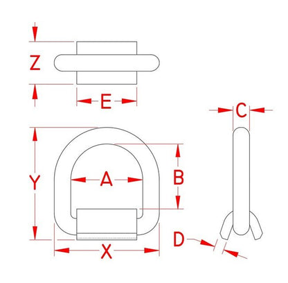 Heavy Duty 316 Stainless Steel Weld On Lashing Ring - Image 2