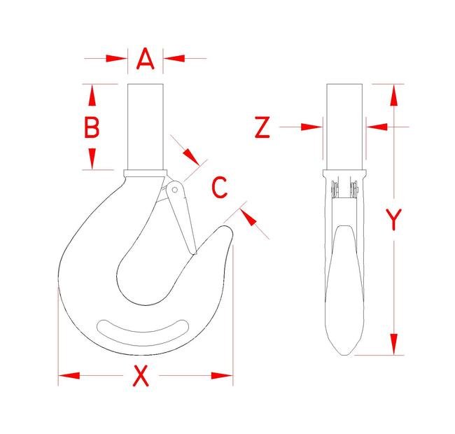 Suncor 316 Stainless Steel Forged Shank Hook with Safety Latch - Image 2