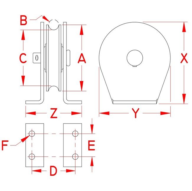 Stainless Steel Round Surface Mount Block for Rope - Image 2