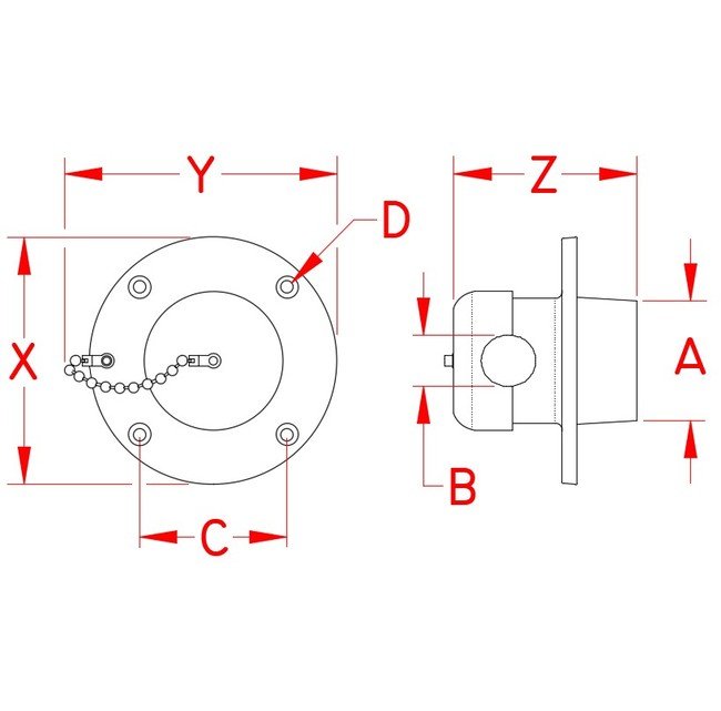 Marine Grade Stainless Steel Rope Deck Pipe with Safety Chain - Image 2