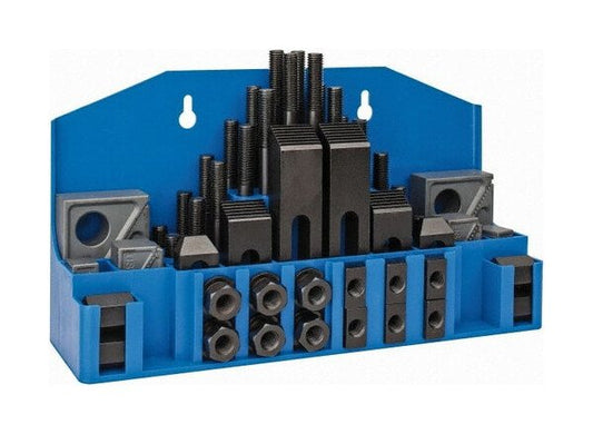 TE-CO Step Block and Clamp Set 50-Piece 5/8" Table T-Slot, 1/2-13 Stud Size - Image 1
