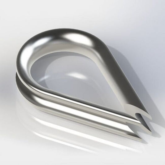 1.125 Inch (in) Opening Diameter A and 0.188 Inch (in) Maximum Mating Cable Diameter Military Speciation (MS) Galvanized Steel Wire Rope Thimble - Image 1