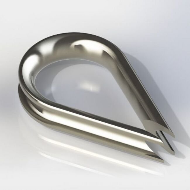 0.7 Inch (in) Opening Diameter A and 0.250 Inch (in) Maximum Mating Cable Diameter Military Speciation (MS) Stainless Steel Wire Rope Thimble - Image 1