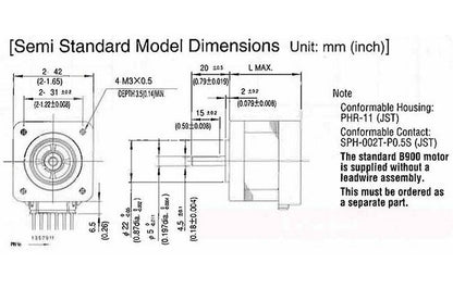 KH42 Series 2-Phase Stepping Motor with Shaft Modifications - Image 4