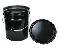 UN Rated 5 Gallon Black Steel Pail with Rust Inhibitor Lining and Crimp Lid