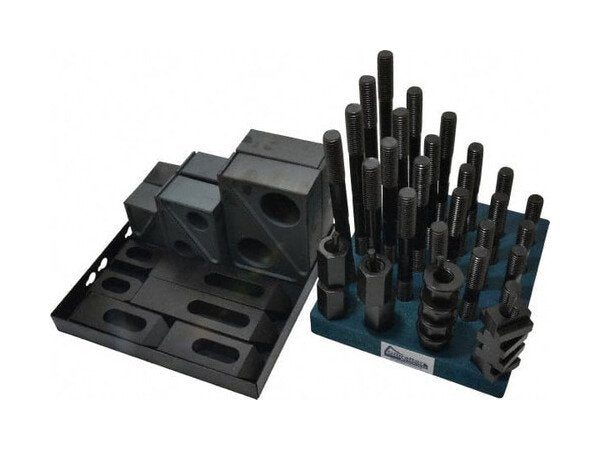 Gibraltar 11/16 Inch Table T-Slot 50-Piece Fixturing Step Block and Clamp Set - Image 1