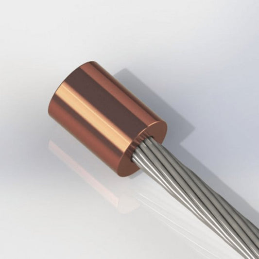 0.82 Inch (in) Fitting Length and 0.25 Inch (in) Maximum Mating Cable Diameter Commercial Copper Stop Sleeve - Image 1