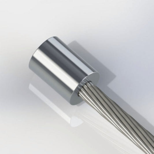 0.3 Inch (in) Fitting Length and 0.063 Inch (in) Maximum Mating Cable Diameter Commercial Aluminum Stop Sleeve - Image 1