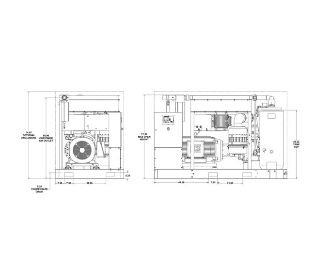 Sullivan-Palatek® SP20 125HP Industrial Air Compressor - Image 2