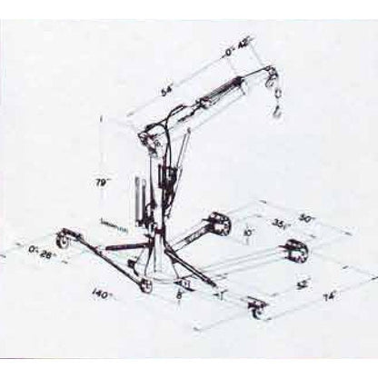 Super-Master Mobile Hydraulic Floor Cranes - Capacity up to 6000 lb - Image 2