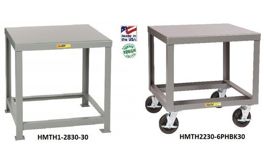 Heavy-Duty Steel Mobile Machine Table - 28" Depth, 36" Height - Image 1