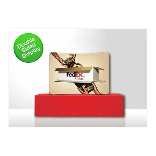 6ft Table Top Curve Tube Display with Double Sided Fabric Print - Image 1