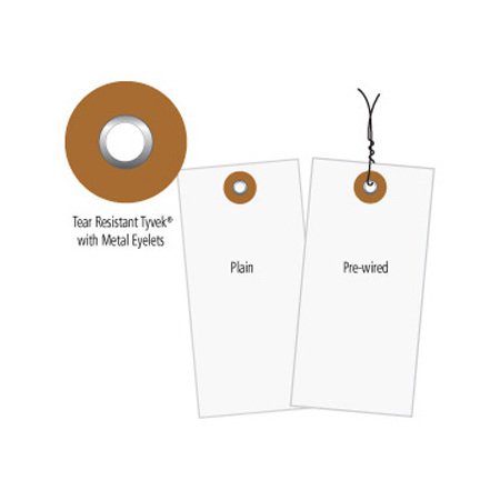 White Tyvek Shipping Tag, 6-1/4 x 3-1/8 in, Plain, Tear-Resistant, Pack of 1000 - Image 1