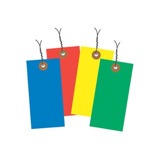 Colored Tyvek Pre-Wired Shipping Tags, 6-1/4 x 3-1/8 in, Blue, Pack of 100 - Image 1