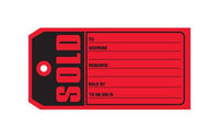 Red Sold Tags, 4-3/4 x 2-3/8 in, Pack of 1000
