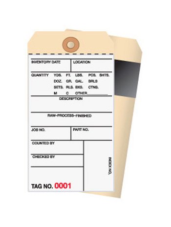 Carbon Style Inventory Tag, 3 Part, 6-1/4 x 3-1/8 in - Image 1