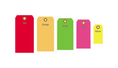 Fluorescent Yellow Pre-Wired #4 Shipping Tag - Image 1