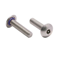 10-32x1-1/4 6 Lobe Button Security Screw with Fluorosilicone O-Ring