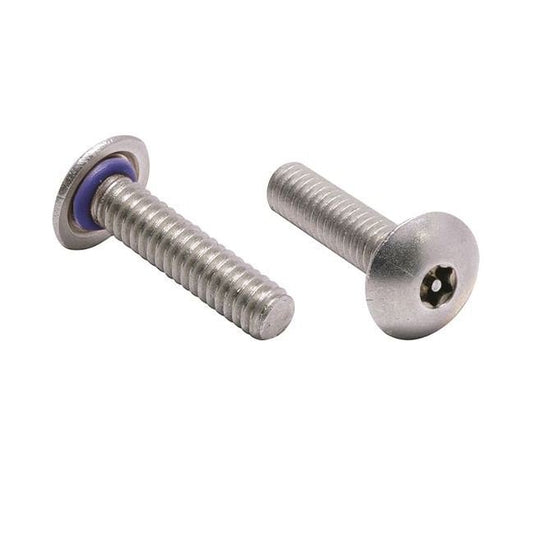 Fluorosilicone O-Ring Tamperproof Seal Screw 6-Lobe Button Head T-27 Drive - Image 1