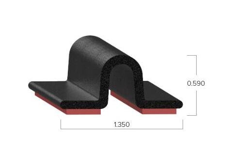 Uni-Grip 1.350" x 0.590" Sponge Tape Seal - 3M Heat-Activated Tape - Image 2